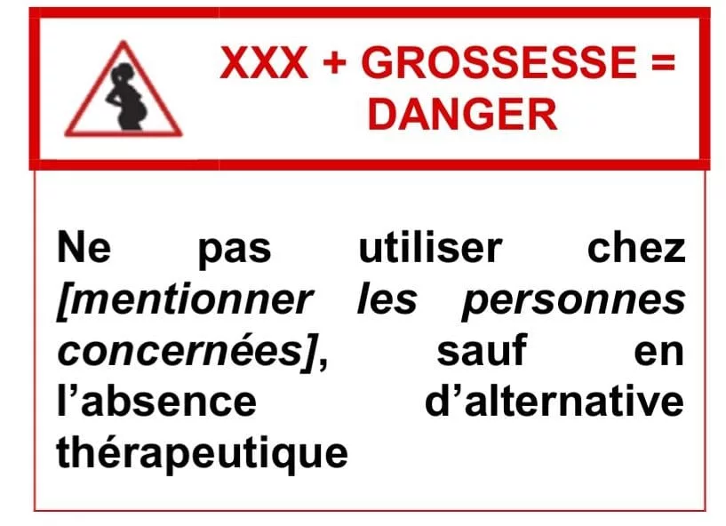 Danger du paracétamol pendant la grossesse : pictogramme médicament dangereux pendant la grossesse