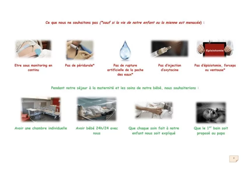 Melissa partage le projet de naissance qu'elle a réalisé pour son accouchement physiologique à la maternité.