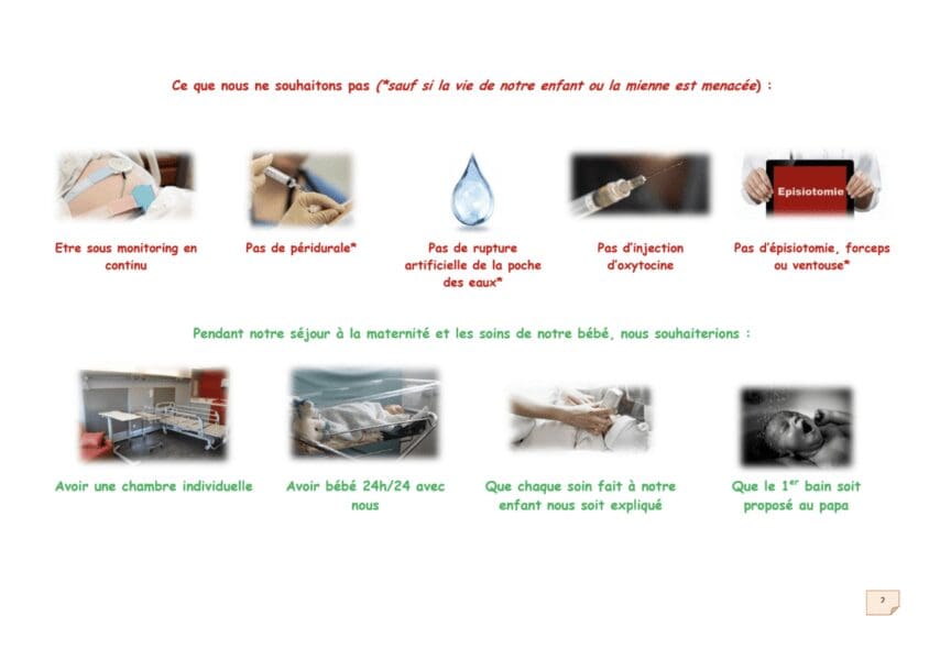 Melissa partage le projet de naissance qu'elle a réalisé pour son accouchement physiologique à la maternité.